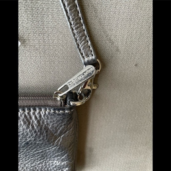 Michael kors Gray Silver Pebbled Leather Wristlet